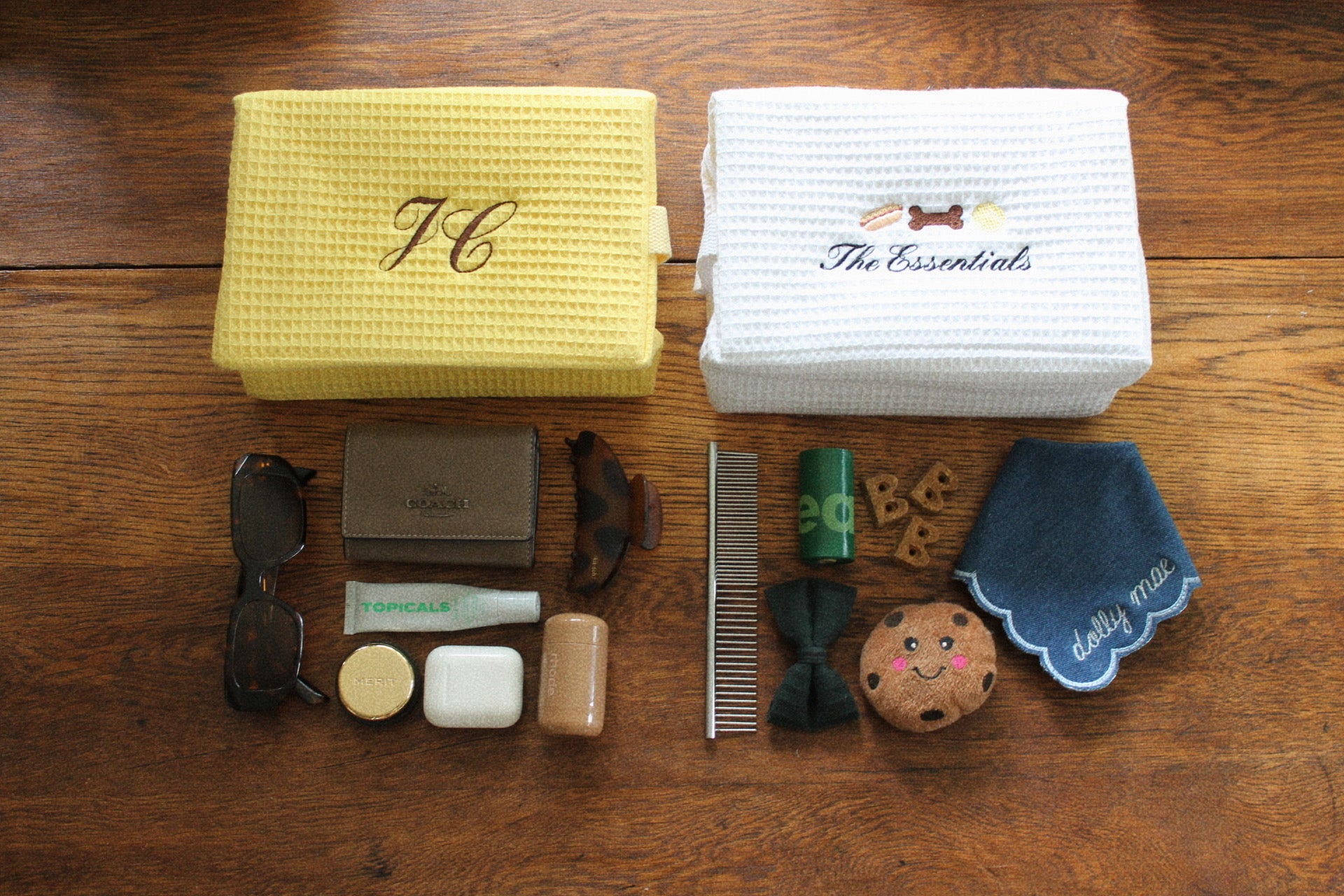 The Monogram Waffle Pouch